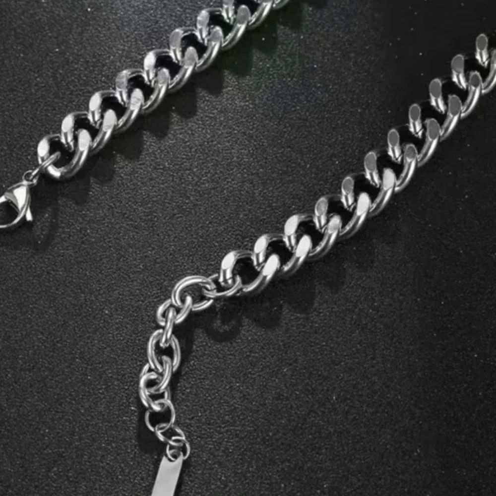 Stainless steel heavy Cuban titanium steel men’s chain 24” long, width 1 cm - Picture 4 of 4
